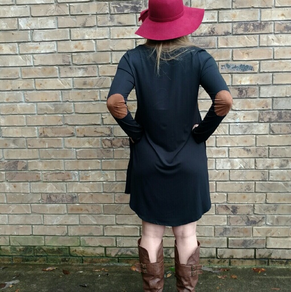 LAST 1 ❄ Suede Elbow Patch Dress w/Pockets - Picture 4 of 7