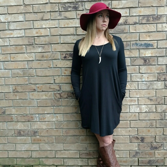 LAST 1 ❄ Suede Elbow Patch Dress w/Pockets - Picture 2 of 7