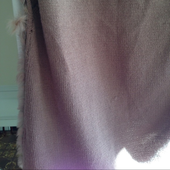 Cute Mocha Fur Trim Tunic cardigan Vest - Picture 4 of 4