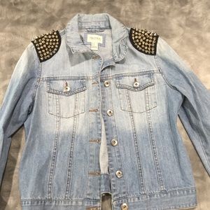 Forver21 Denim Jacket with Spikes Shoulder details