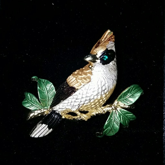 Jewelry - Hand Painted Bird Brooch