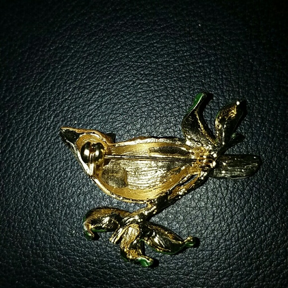 Hand Painted Bird Brooch - Picture 3 of 3