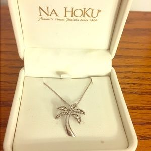 White Gold Palm Tree Necklace