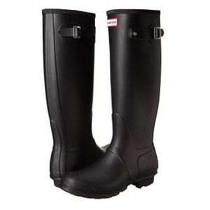 Matte Black Tall Hunter Rain Boots