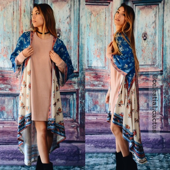 🆕 The Flower Dove Print Kimono - Picture 2 of 4