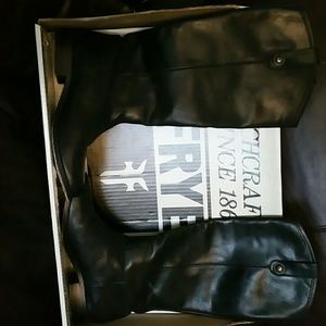 Frye Melissa Button black riding boots