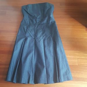 Isaac Mizrahi strapless denim dress.