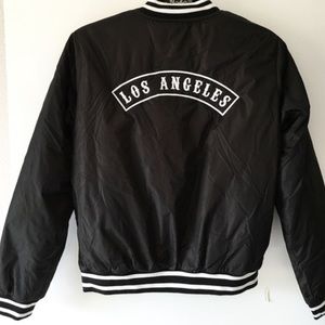 Black and white bomber jacket
