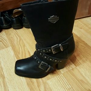 New Harley Davidson Heeled Boots, leather