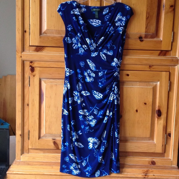 Blue, faux wrap Ralph Lauren