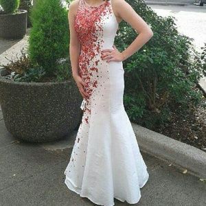 Red/white prom, homecoming,pageant or formal dress