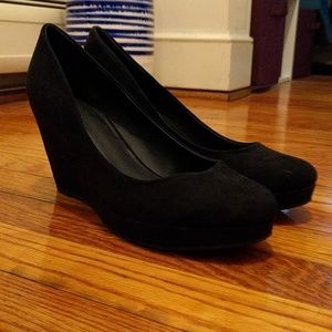 Apt 9 Black Suede Wedge Heels