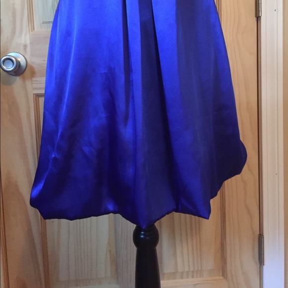 Bubble Prom dress in silky & strapless Royal Blue - Picture 7 of 7