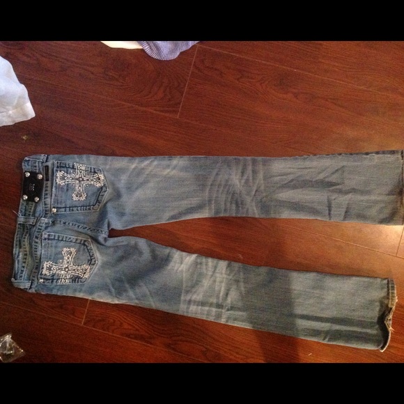 Miss Me 26 light wash distressed bootcut jeans
