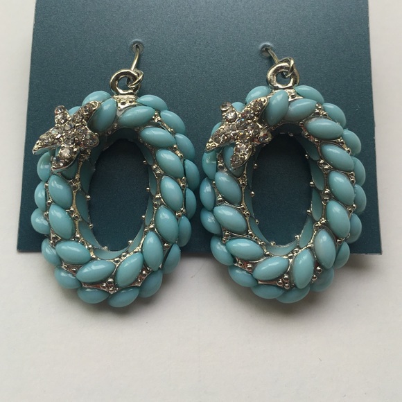 Sky blue starfish earrings