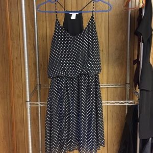 Black polka dot dress
