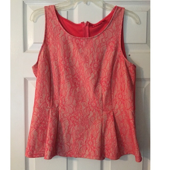 Elle peplum lace blouse