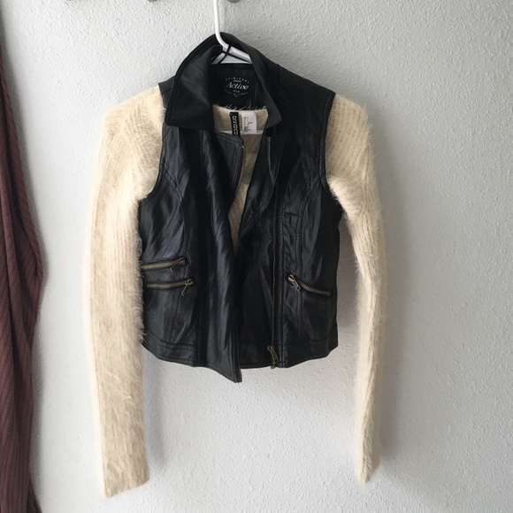 Faux leather motto vest