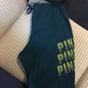 Pink sweats have the shirt to match