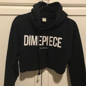 Black Dimepiece Croptop hoodie