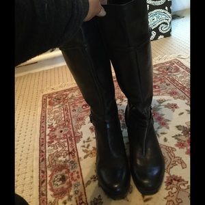 Bandolino Black Leather Tall Boots Size 8