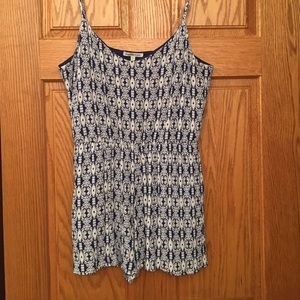 Blue and white romper
