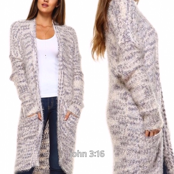 Warm long cardigan sweater - Picture 2 of 3