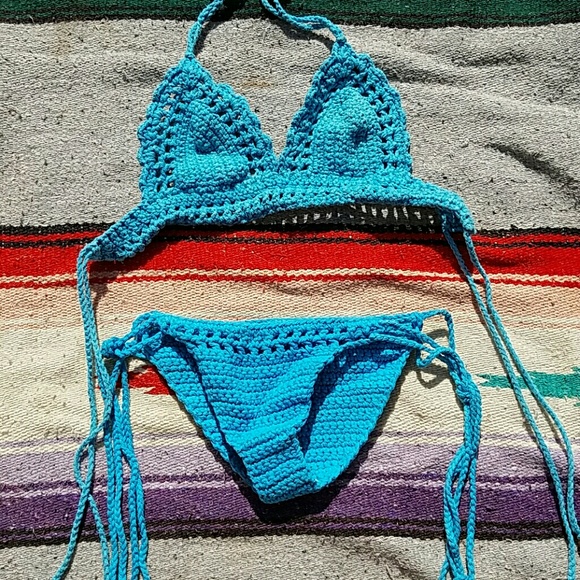 Light blue crochet bikini
