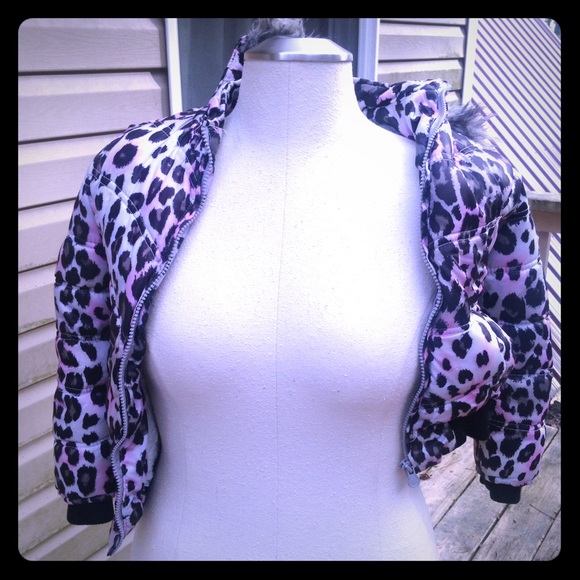 Justice girls puffy leopard