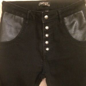 BDG Black Jeans with Leather Pockets
