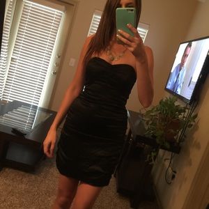 Express Satin Ruched Dress