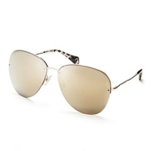 Miu Miu Gold Oversized Aviotors