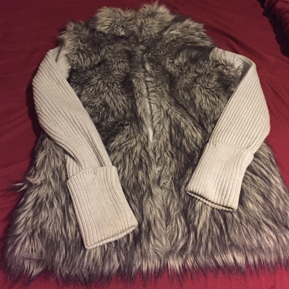 Express Medium faux fur sweater