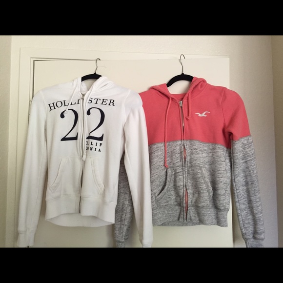 bundle of Hollister zip-up jackets