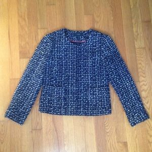 J. Crew Midnight tweed jacket.