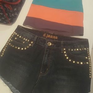 d. jeans studded jean shorts