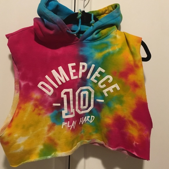 Dimepiece x tie dye - crop top hoodie