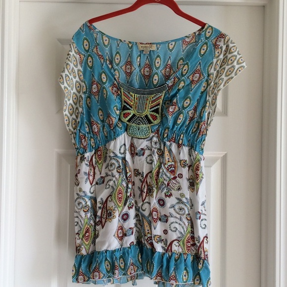 Short sleeve boho blouse