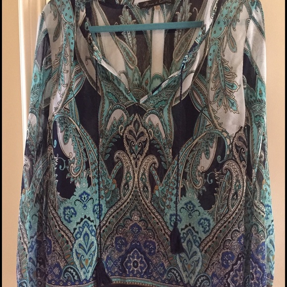 Sheer paisley blouse