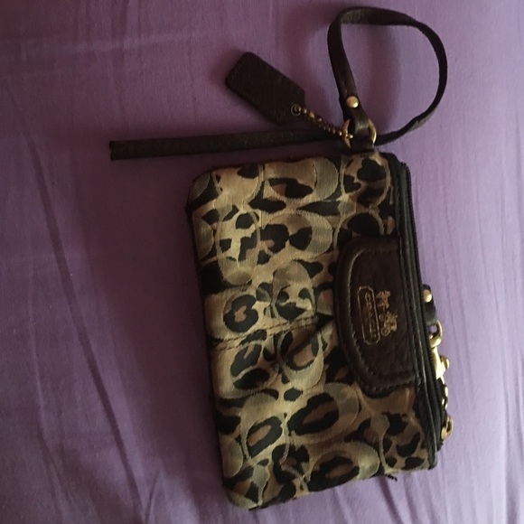 Leopard coach wristlet