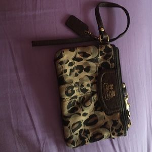 Leopard coach wristlet