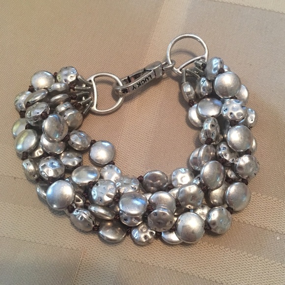 Lucky brand silver beaded bracelet
