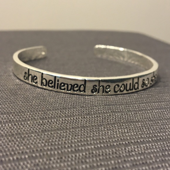 October Love Jewelry - "She believed she could..." Bangle