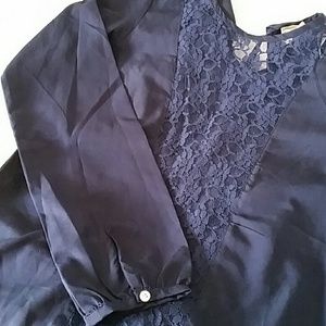 Blue lace blouse