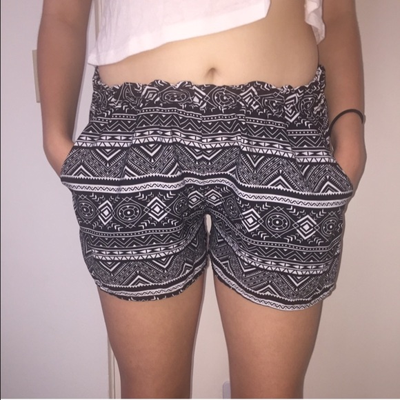 flowy aztec print shorts