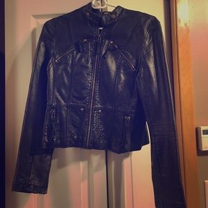 Faux Black Leather Jacket