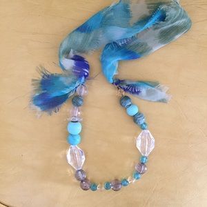 Anthropologie Bead & Scarf Necklace