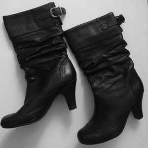 Sz 8 Steve Madden Legion scrunch black boots