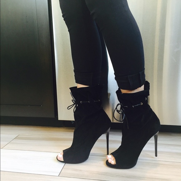 Tie High Cut Out Booties - Picture 4 of 4