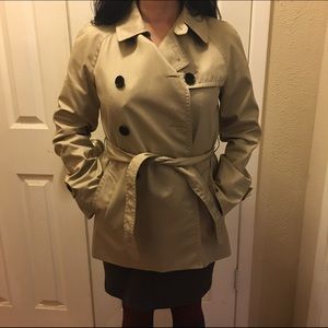 Coach Belted Short Trench Coat - Khaki